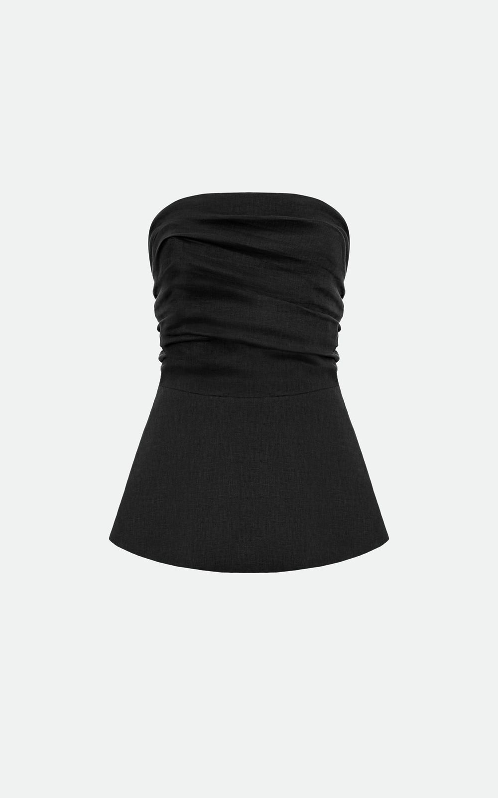 Shirred Hemp Bandeau Top