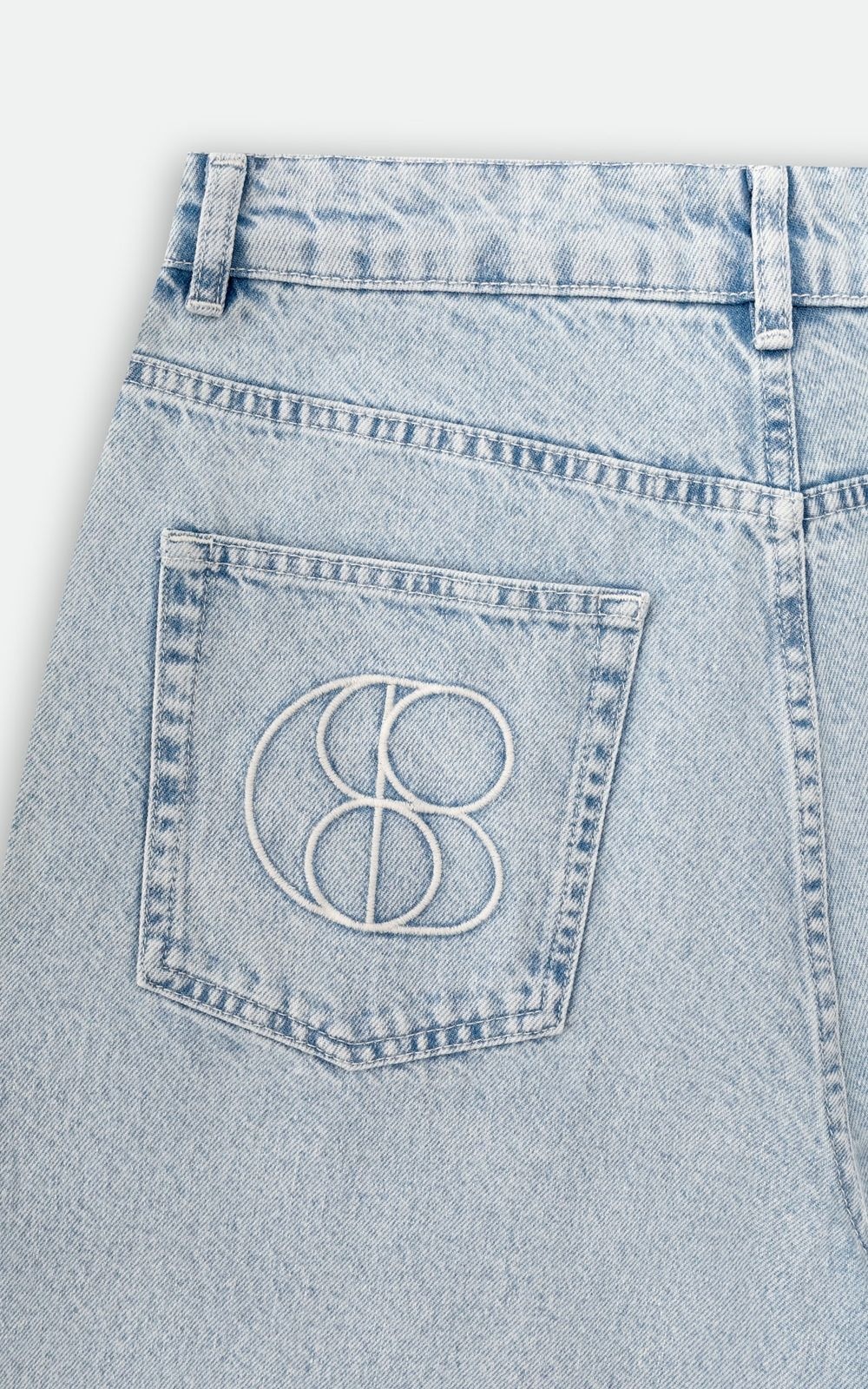 Cropped Denim Bermuda Shorts
