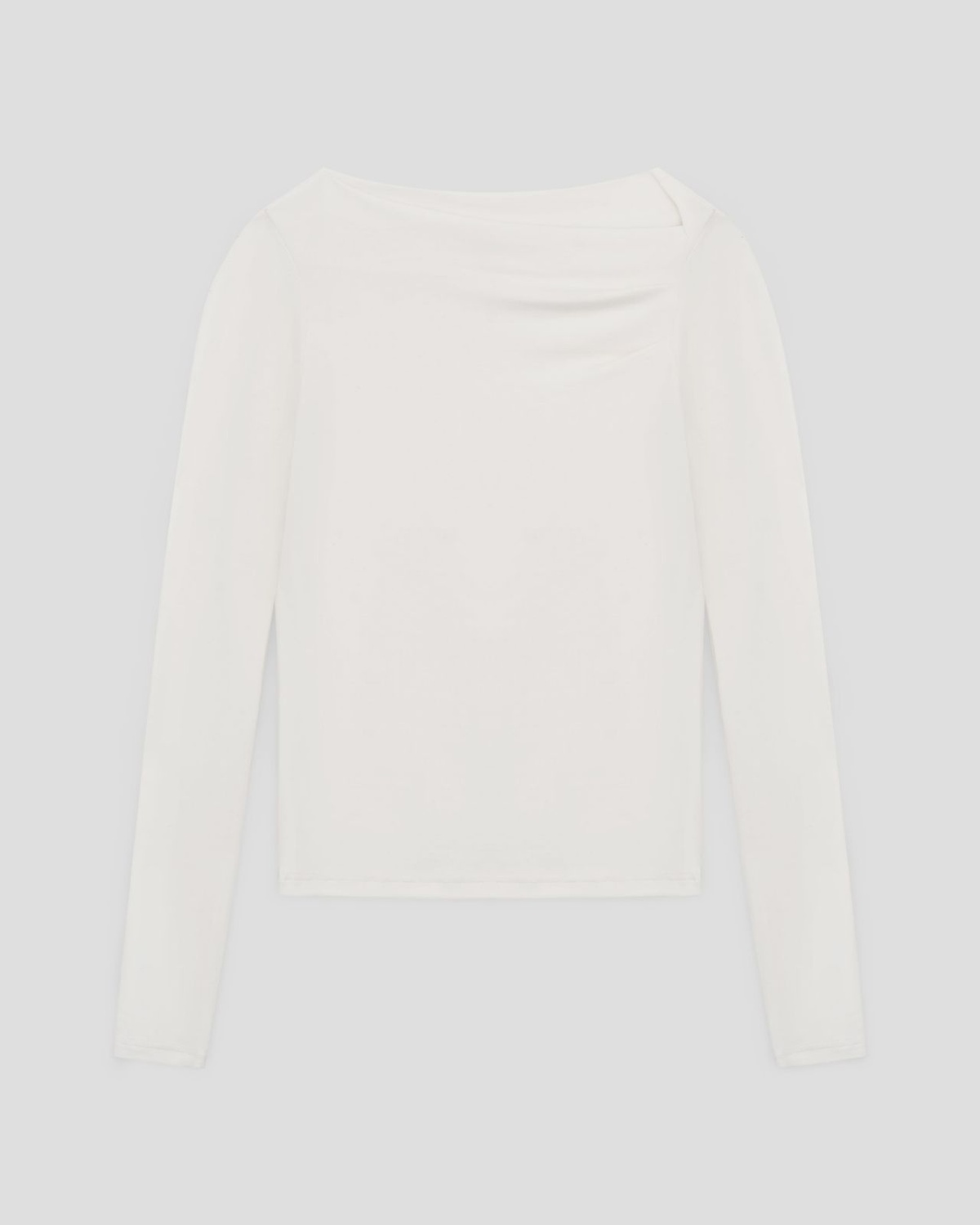 Asymmetric Neck Cotton Longsleeve