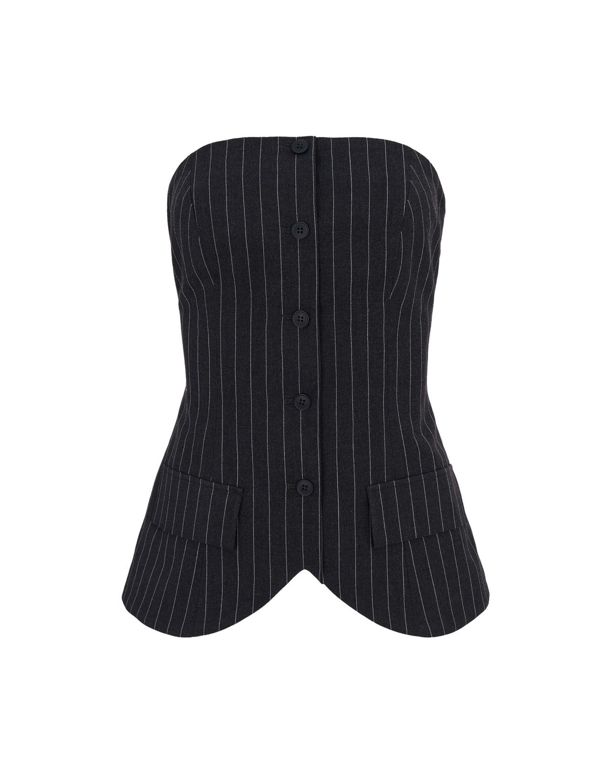 Strapless Striped Bustier Vest