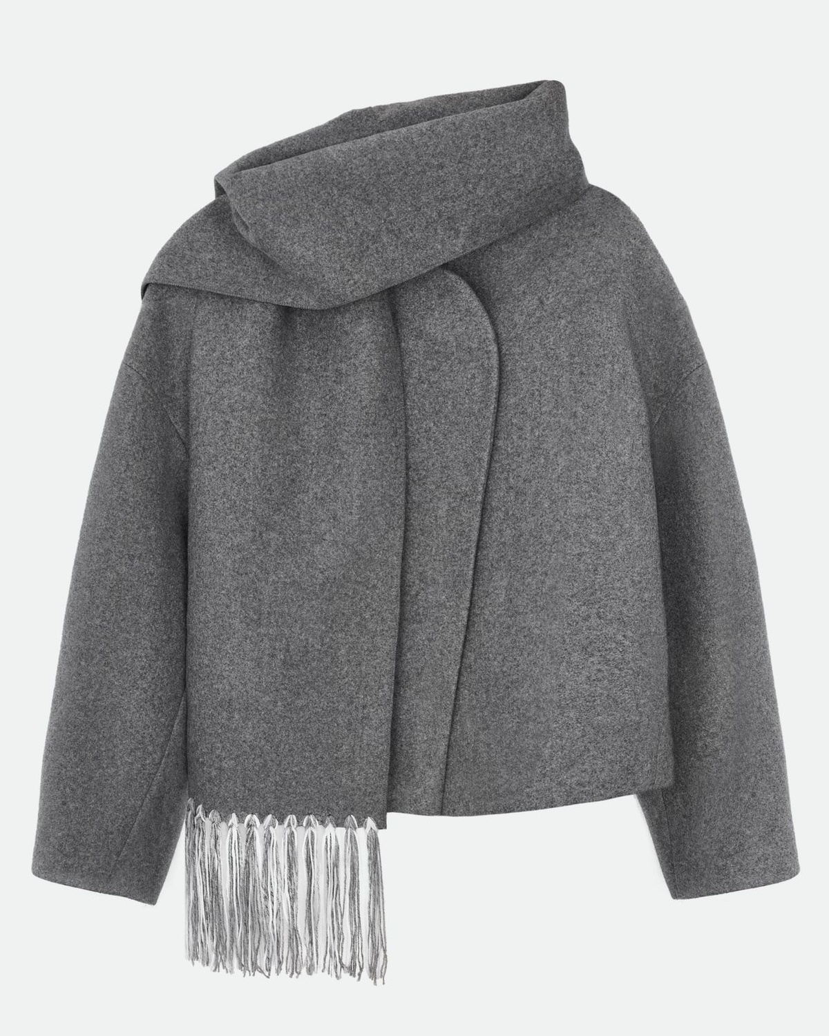 ANNEKE Short Wrap Coat with Scarf