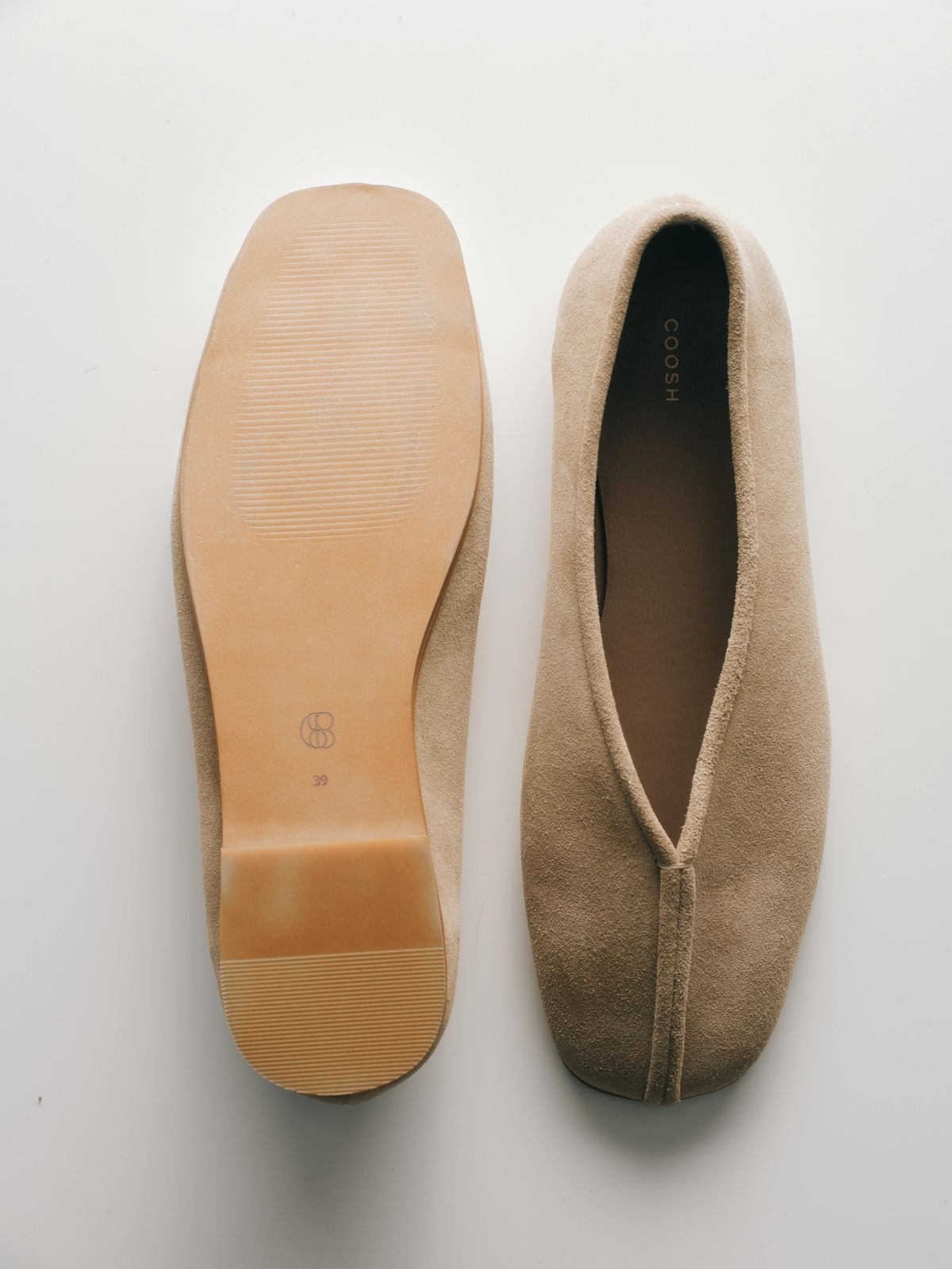 Square Toe Suede Ballet Flats CALLA