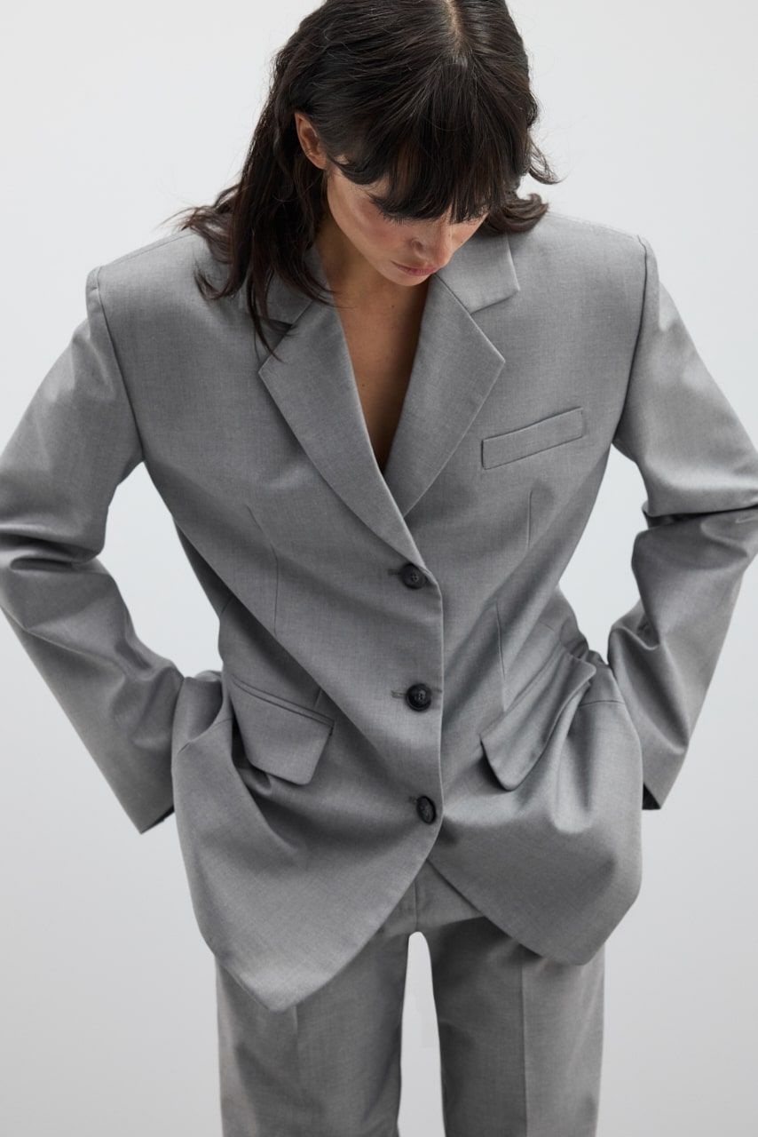 VINTAGE Straight-cut Three-button Blazer