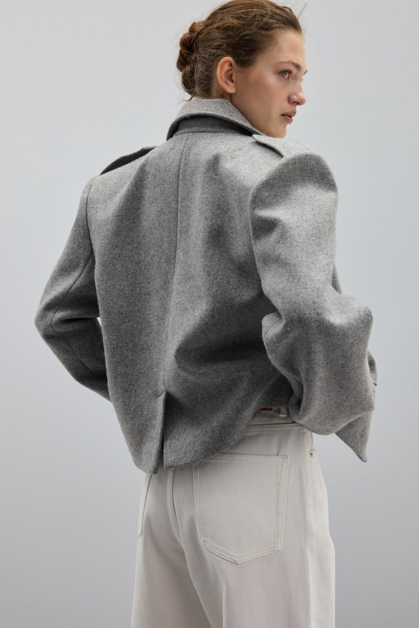 ARISS Cropped Woolen Coat