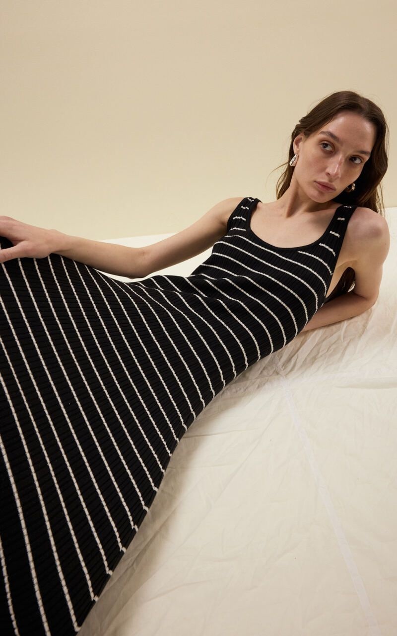 Striped Knitted Maxi Dress