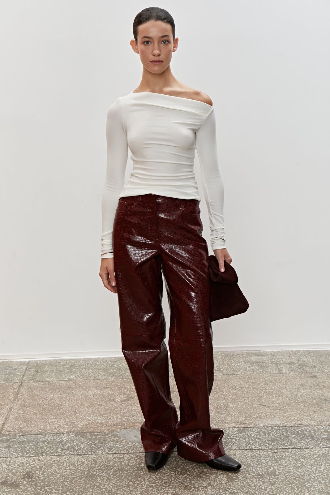 Textured Leather Pants