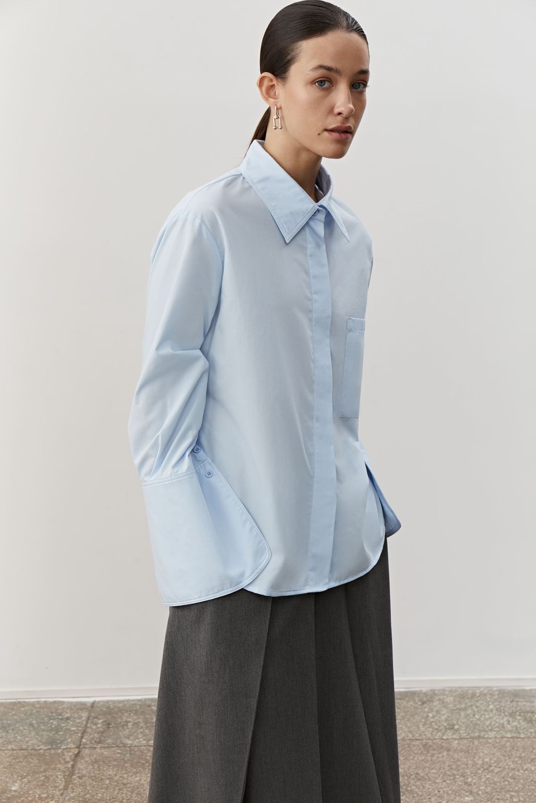 Fitted Shirt with Decorative Tie Belt