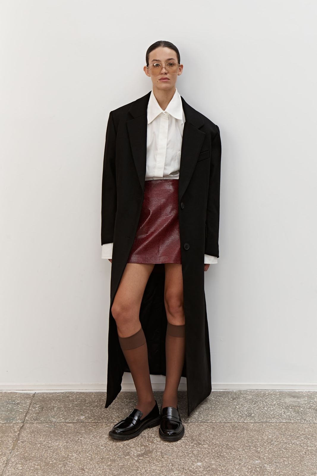 Textured Mini Skirt in Faux Leather
