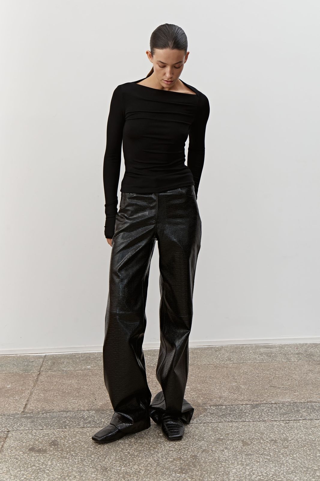 Textured Leather Pants