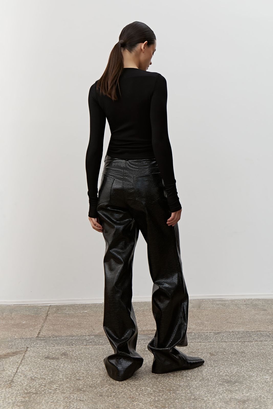 Textured Leather Pants