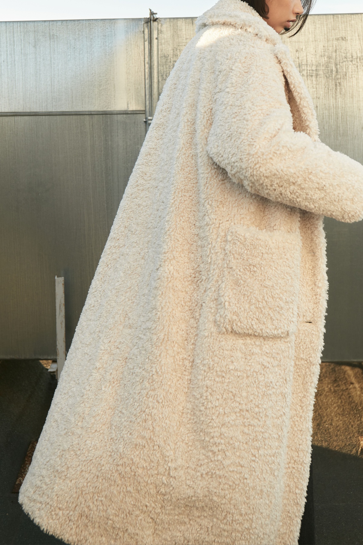 Faux Shearling Winter Wrap Coat