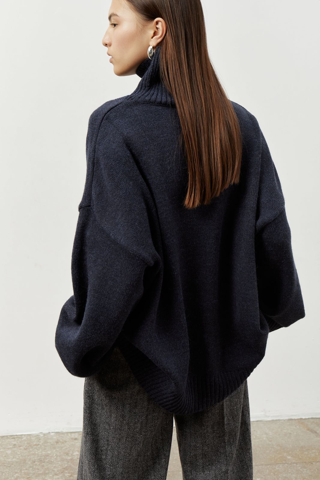 Wool Blend Turtleneck Oversize Sweater