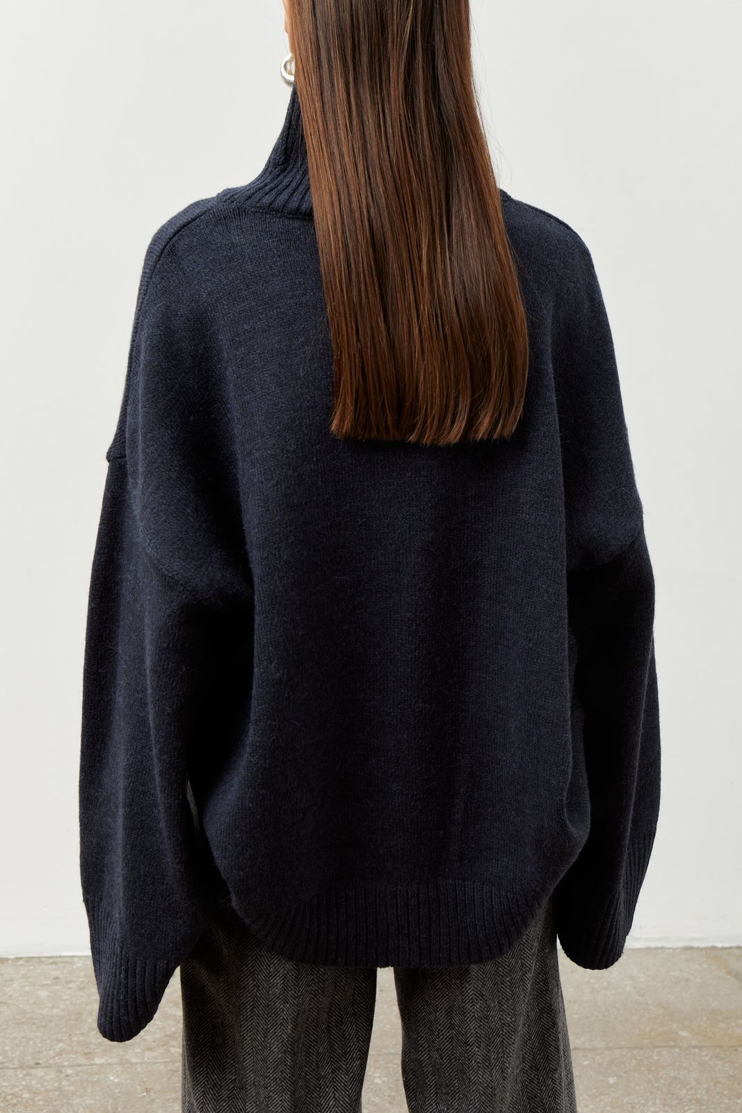 Wool Blend Turtleneck Oversize Sweater