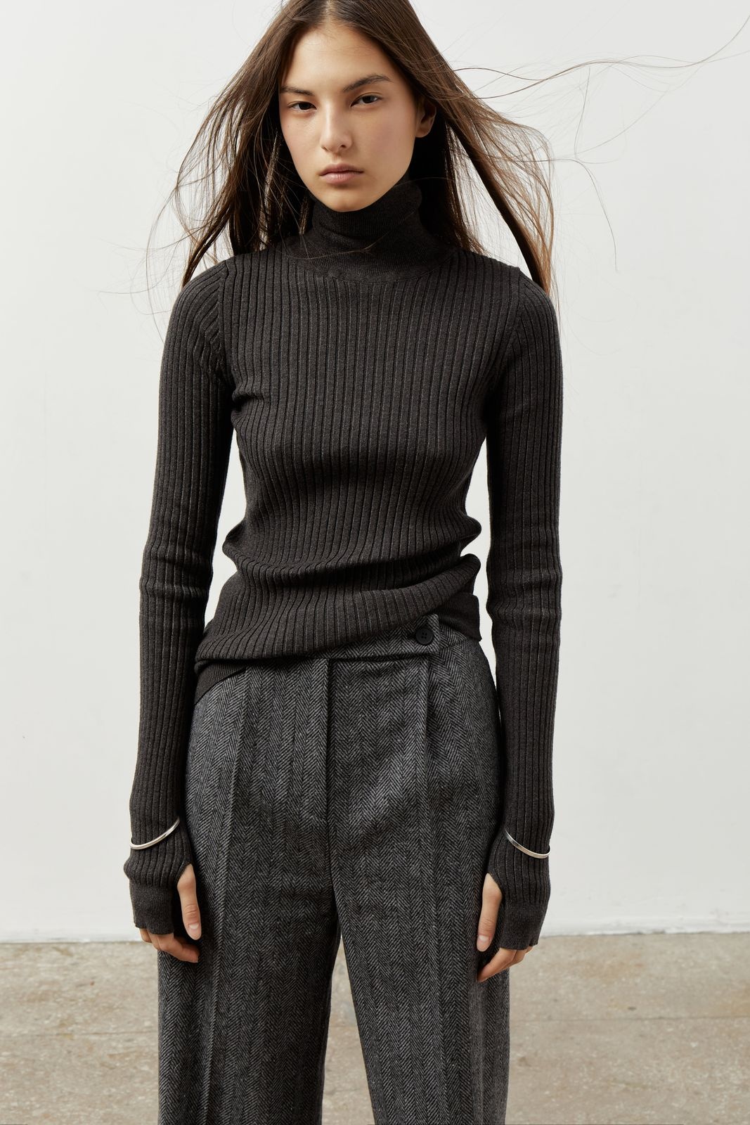 Turtleneck with Finger Cutout