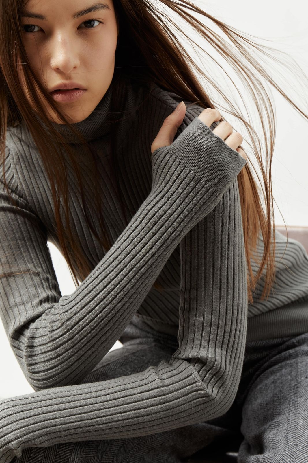 Turtleneck with Finger Cutout