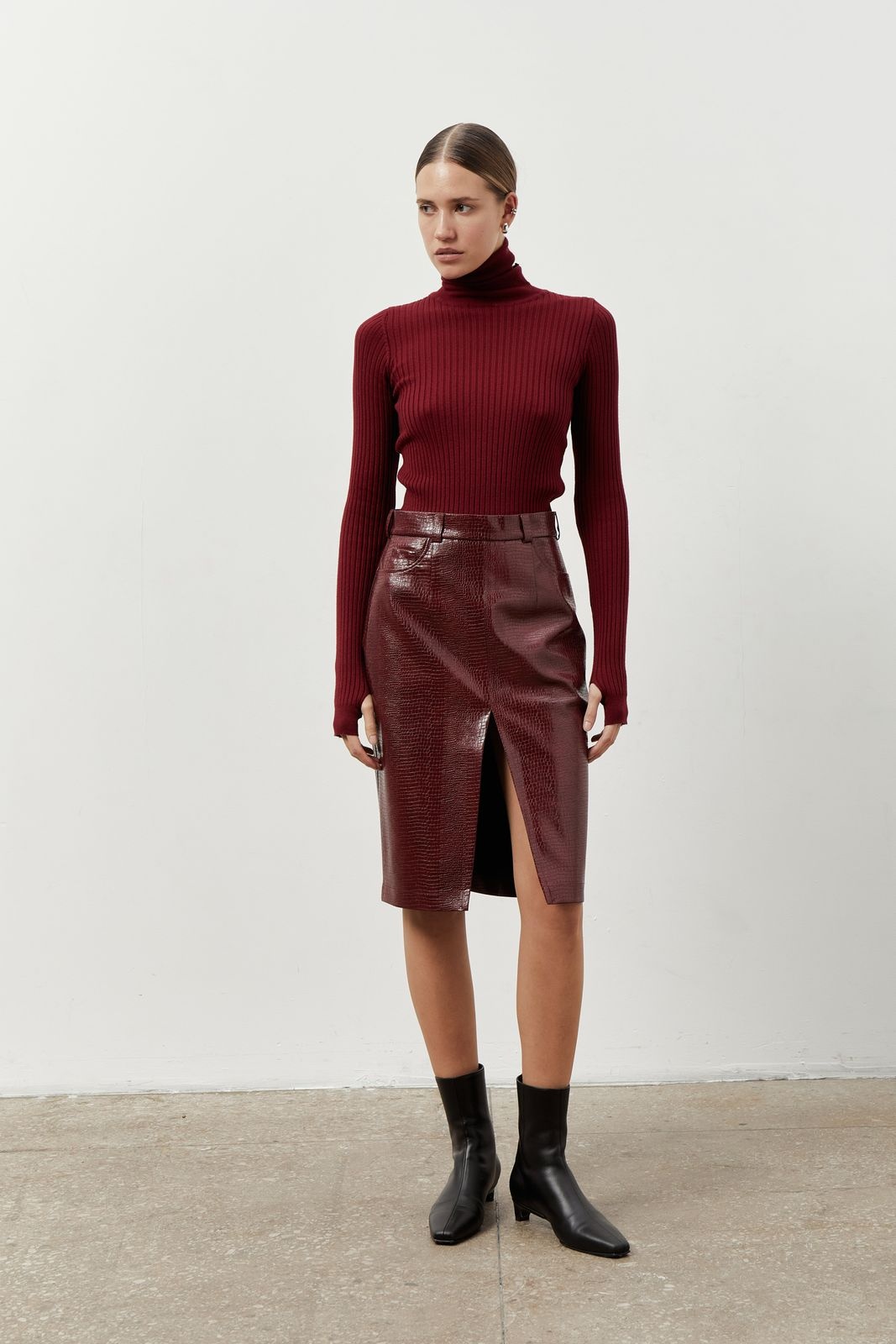 Turtleneck with Finger Cutout