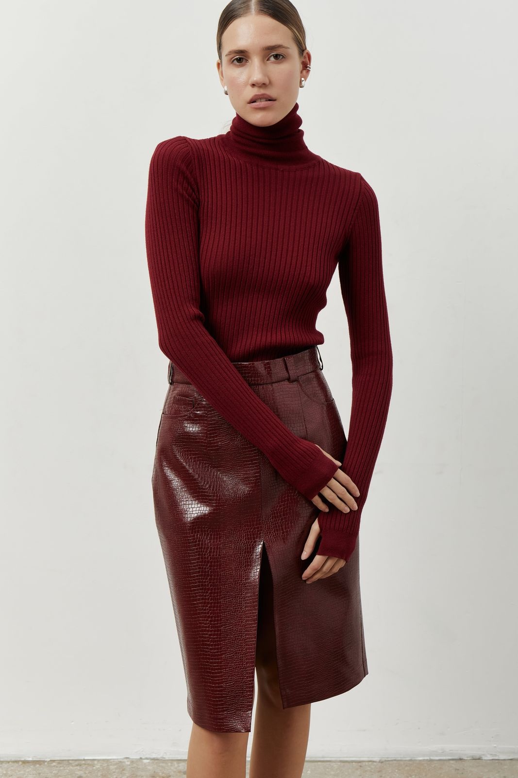 Turtleneck with Finger Cutout