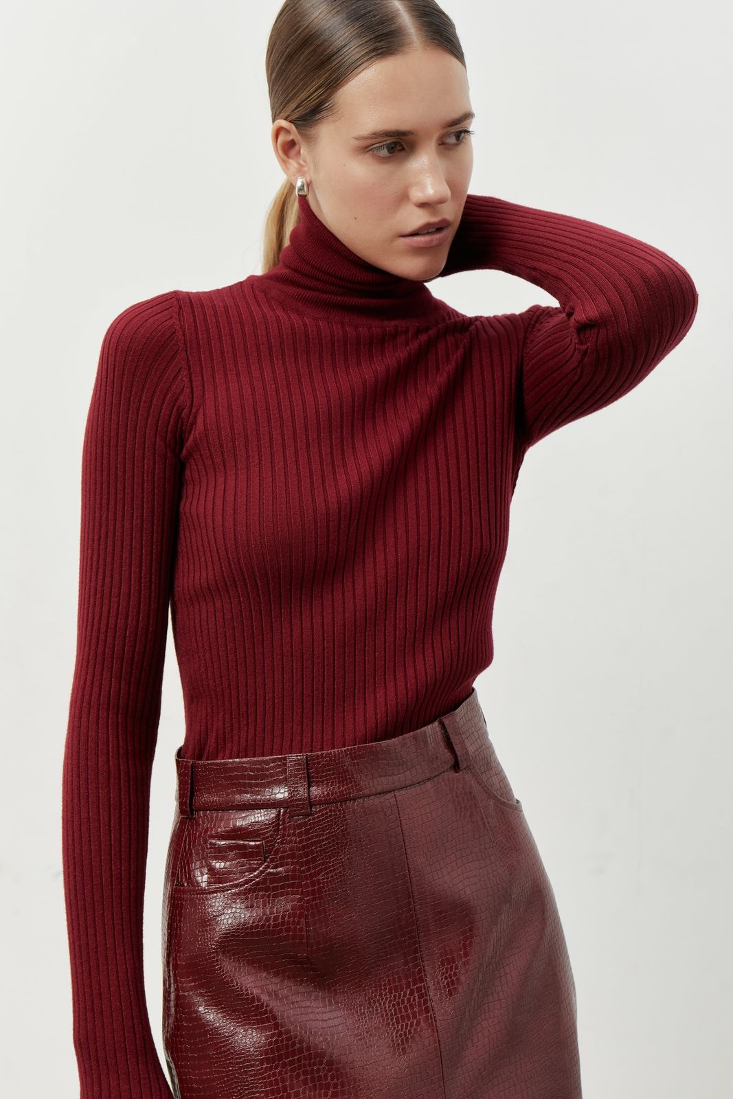 Turtleneck with Finger Cutout