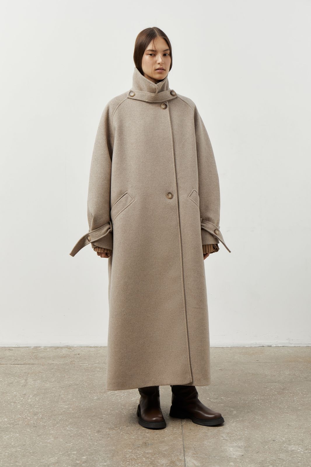 Wool Coat MARGOT with Tie Belt