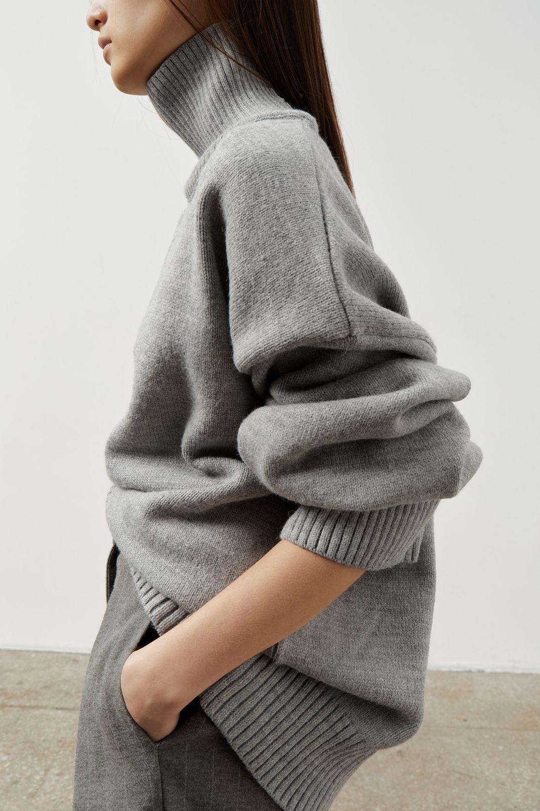 Wool Blend Turtleneck Oversize Sweater