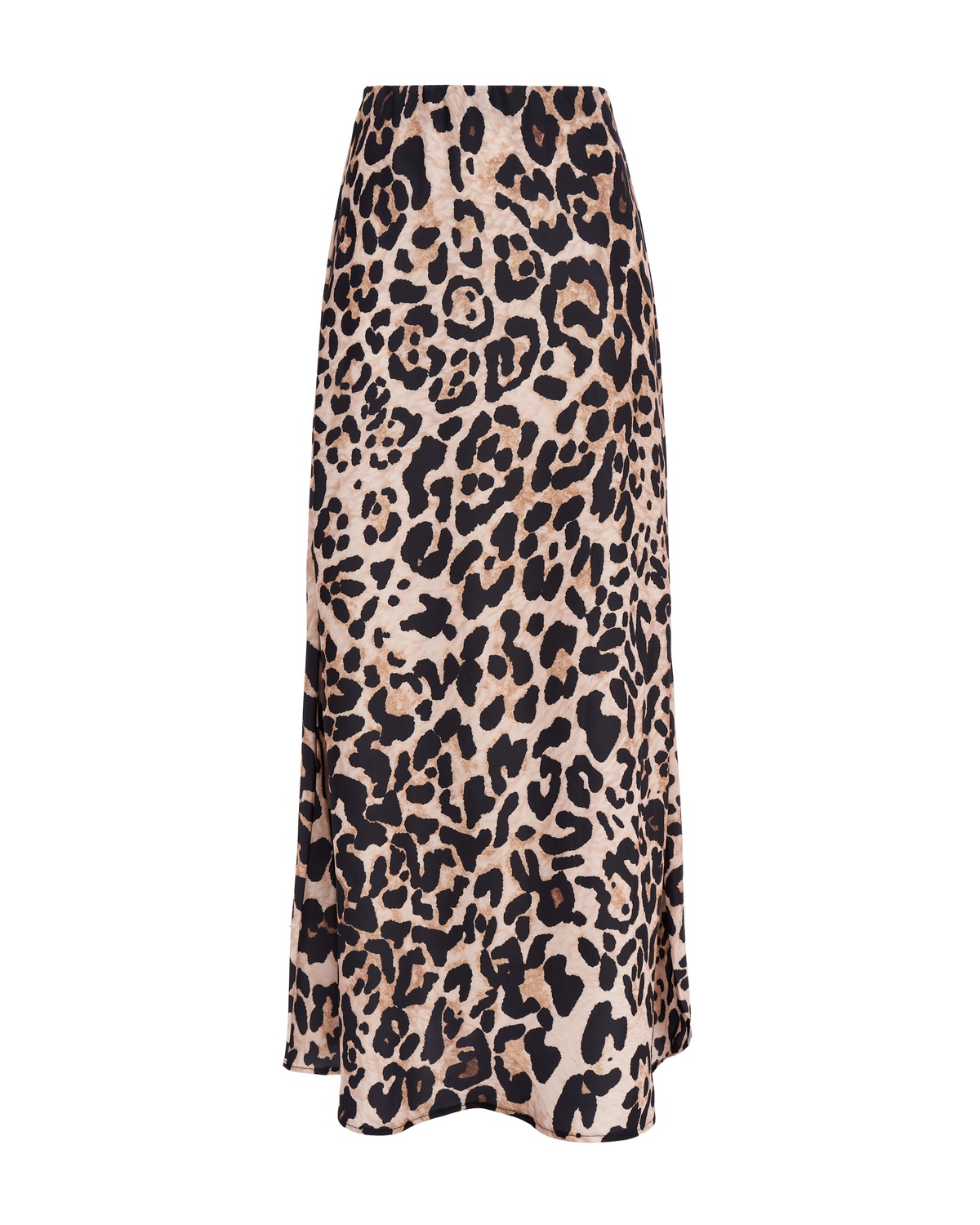 Animal Print Satin Maxi Skirt