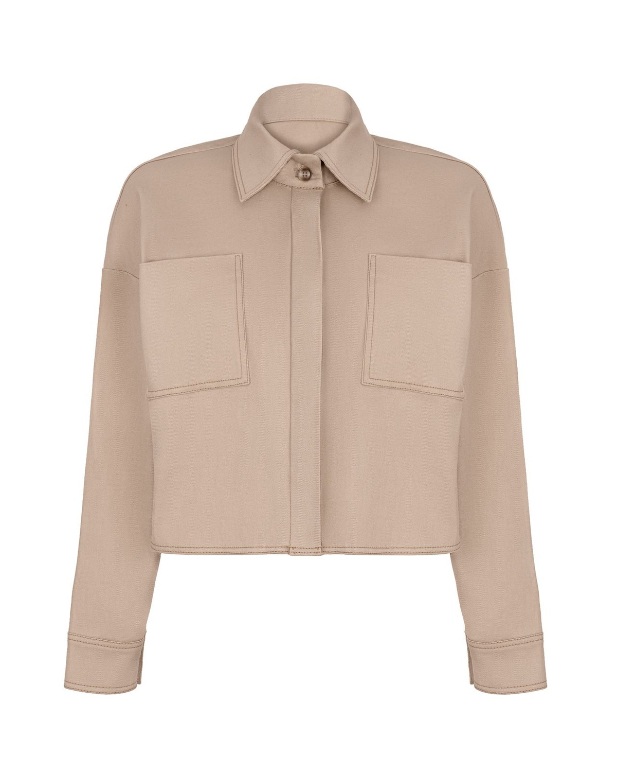 Cropped Jacket with Chest Pockets