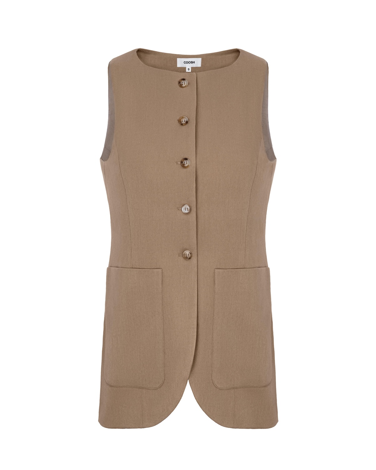 High Neck Vest with Button Closures