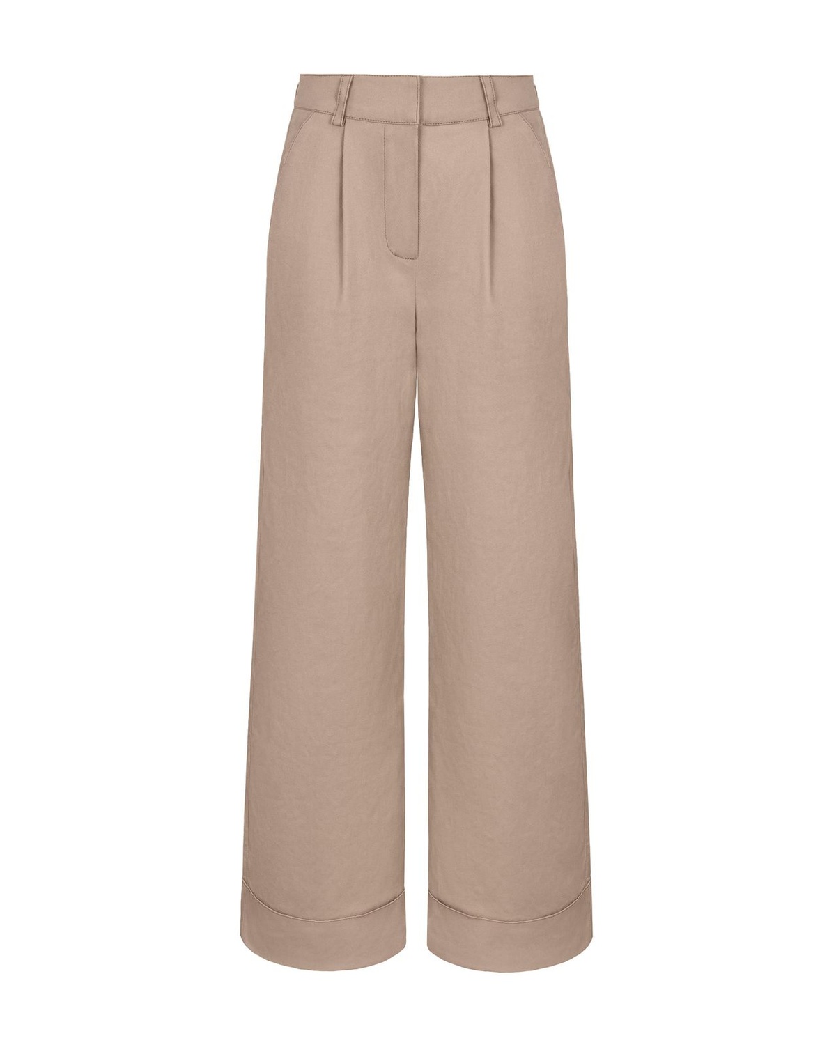 Cotton WIDE LEG Pants with Cuffs