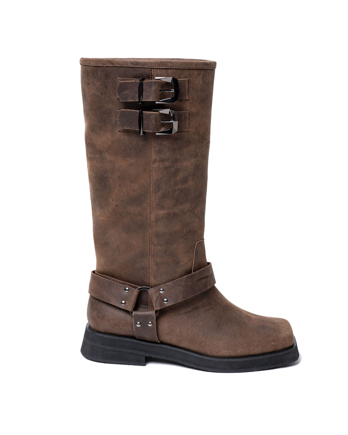 Vintage Leather Biker Boots