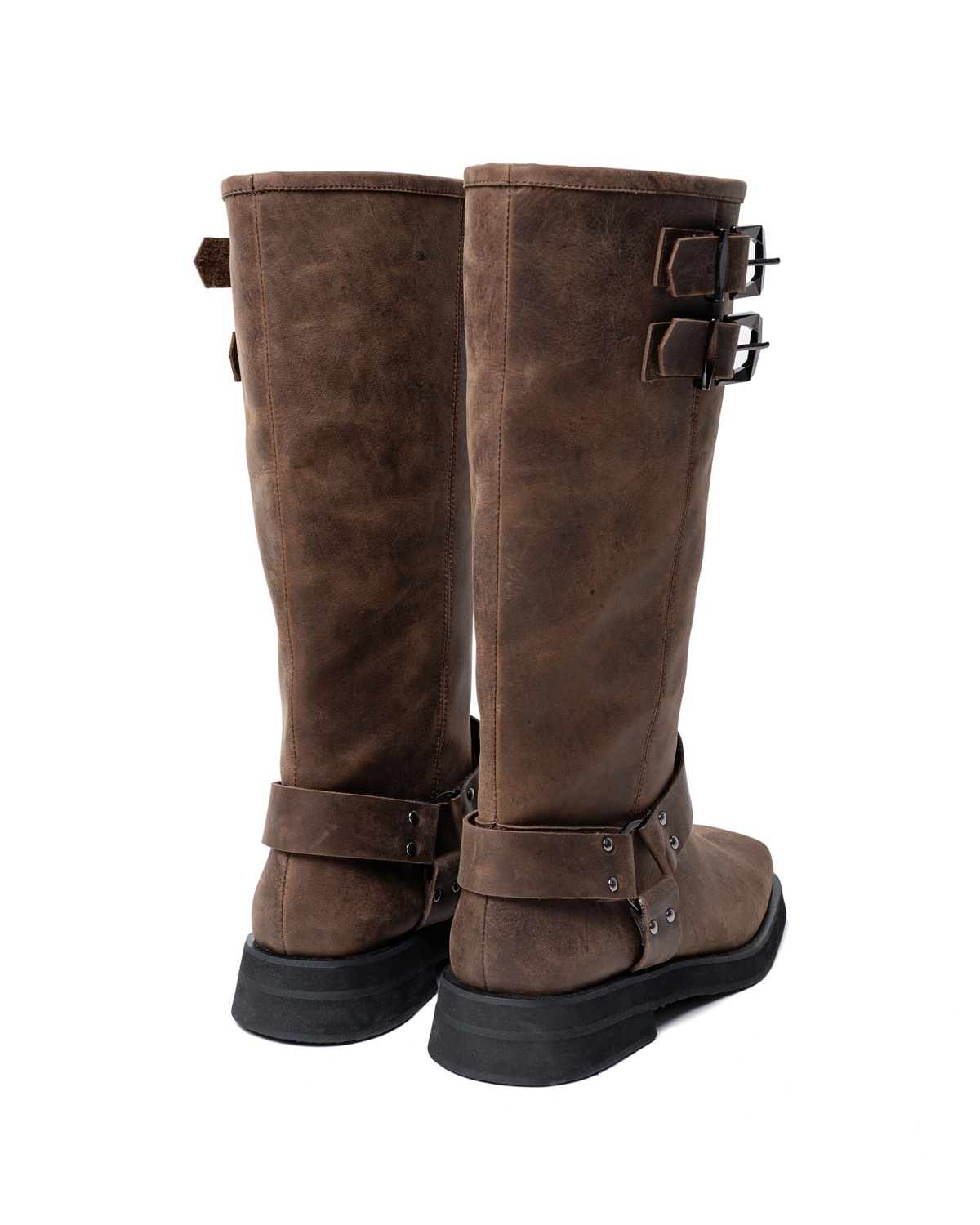 Vintage Leather Biker Boots