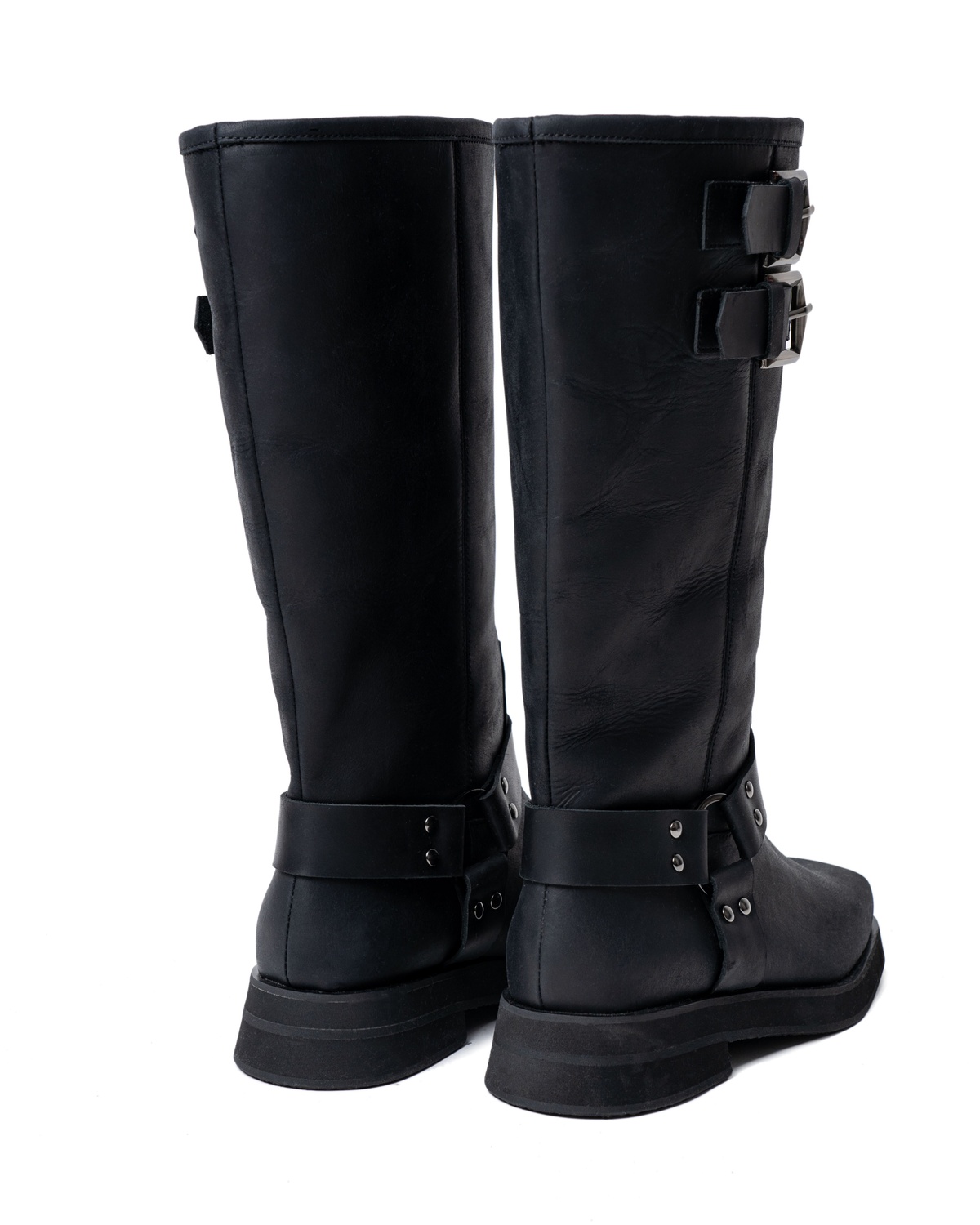 Vintage Leather Biker Boots