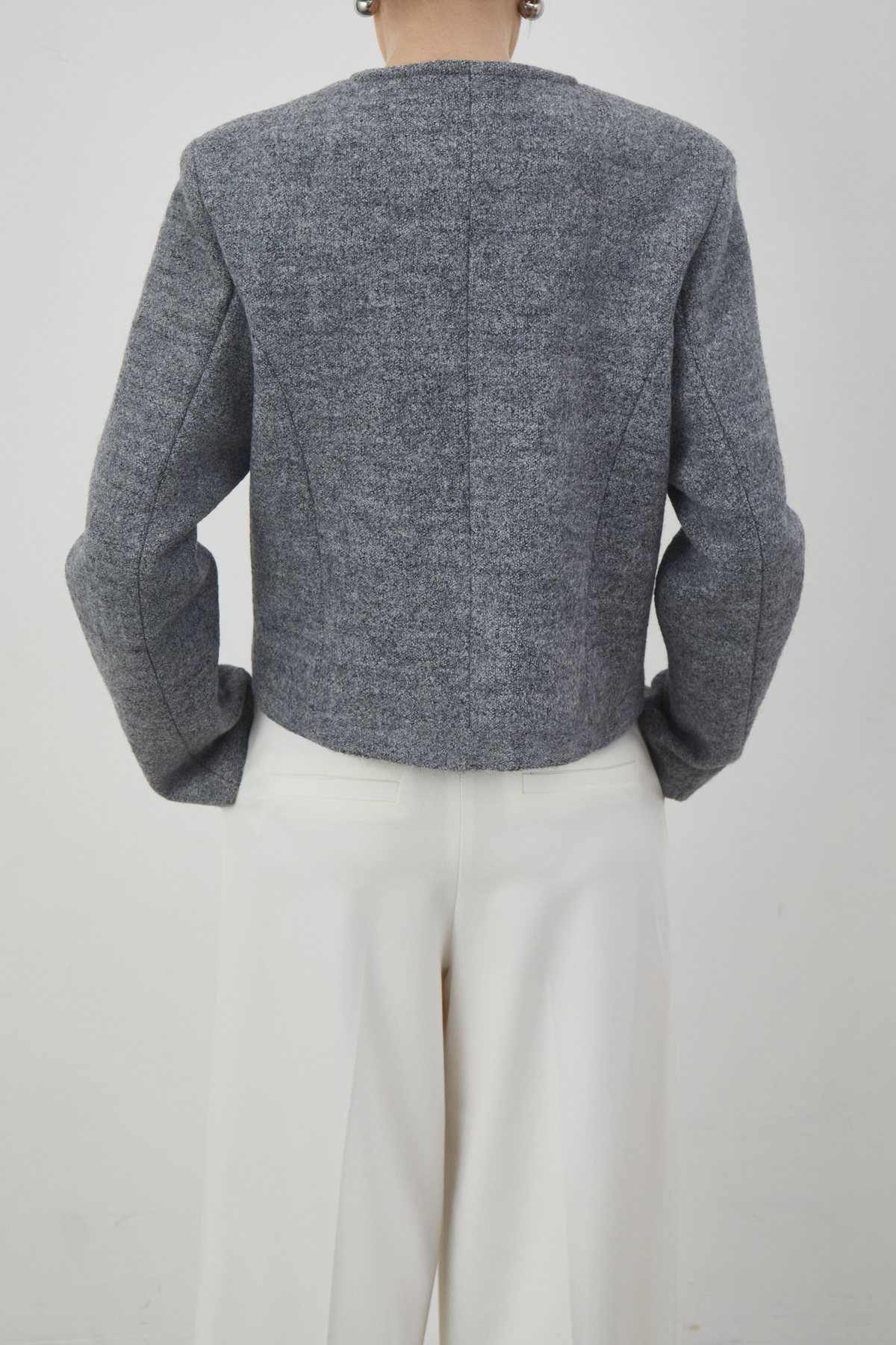 Cardigan Blazer with Pockets in Premium Boucle 