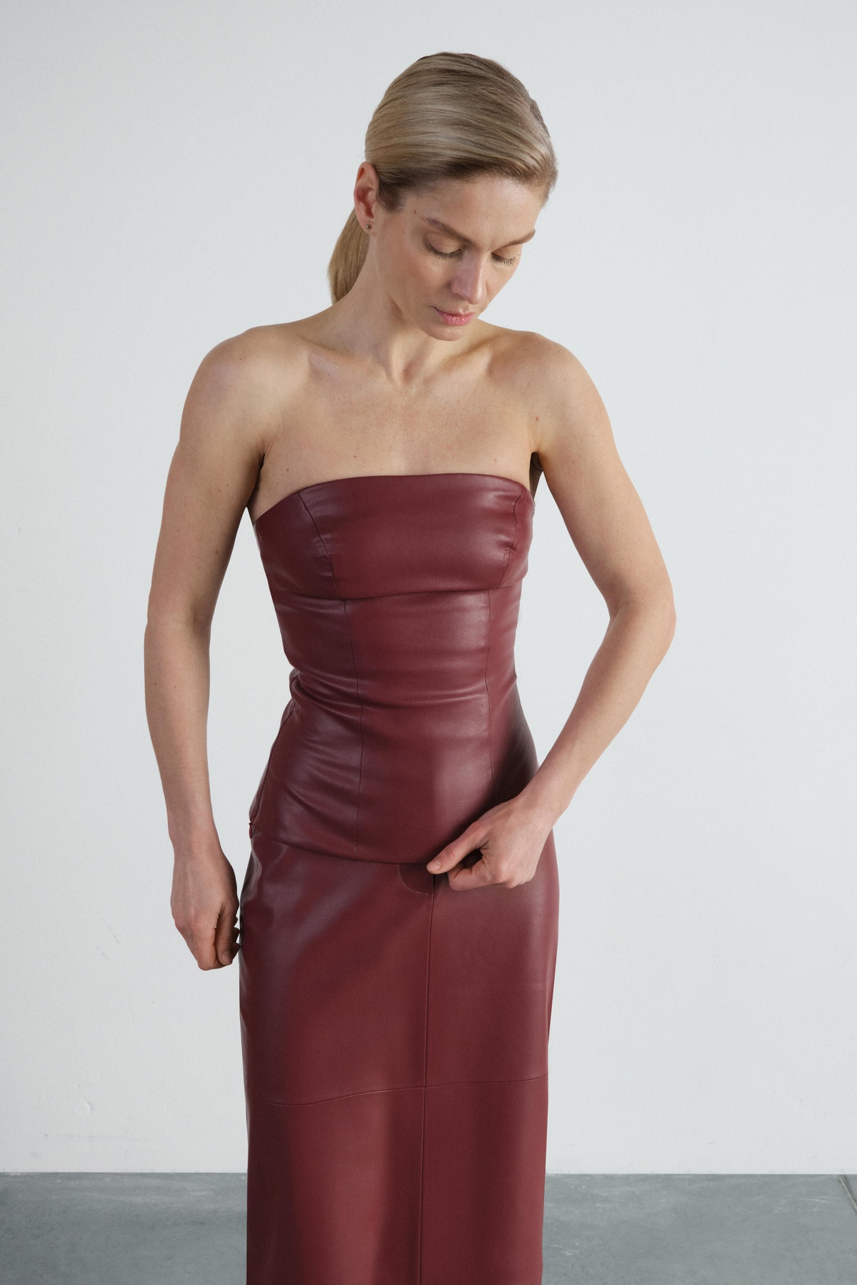Faux Leather Corset