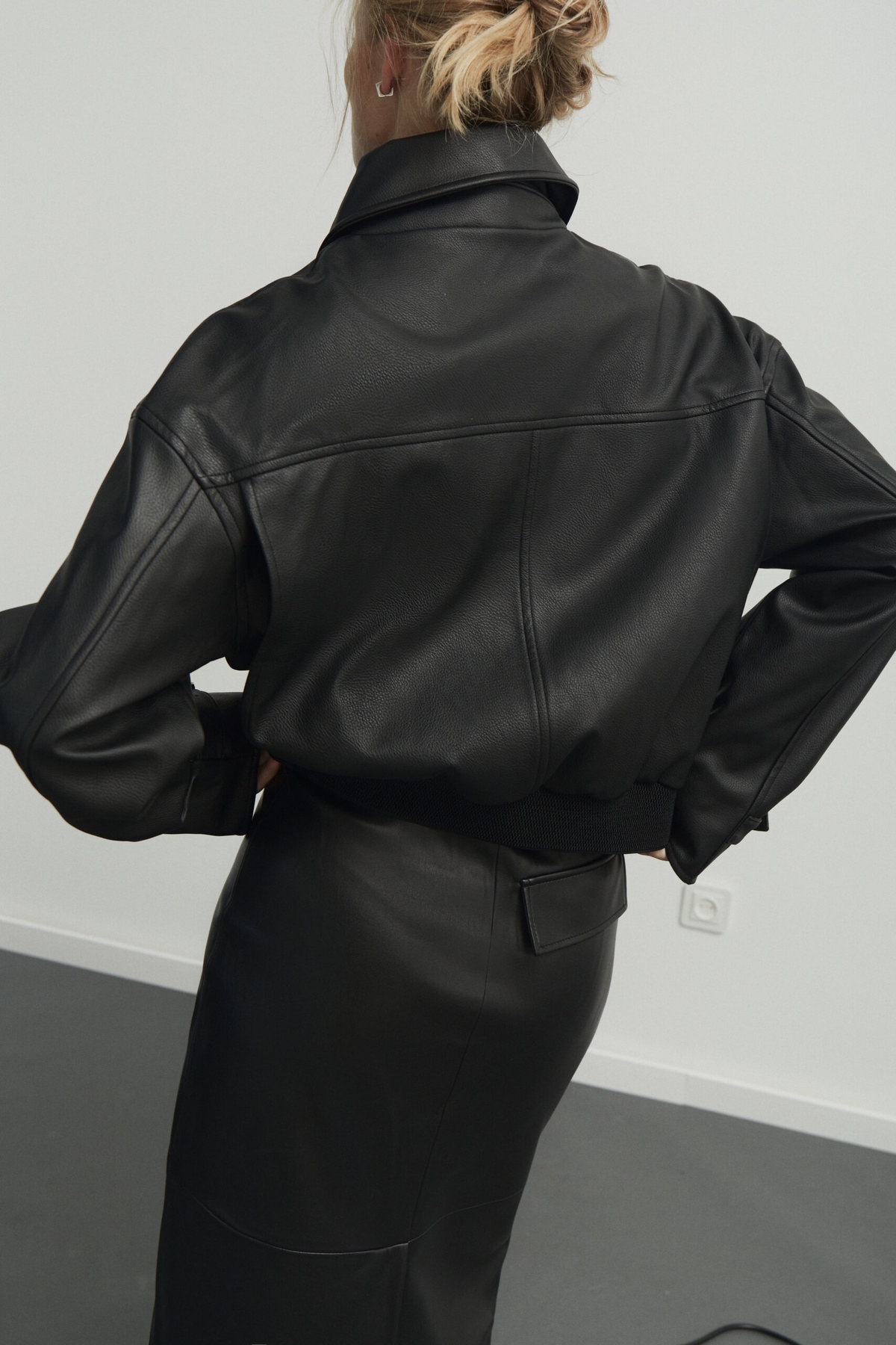 Vintage Style Faux Leather Bomber
