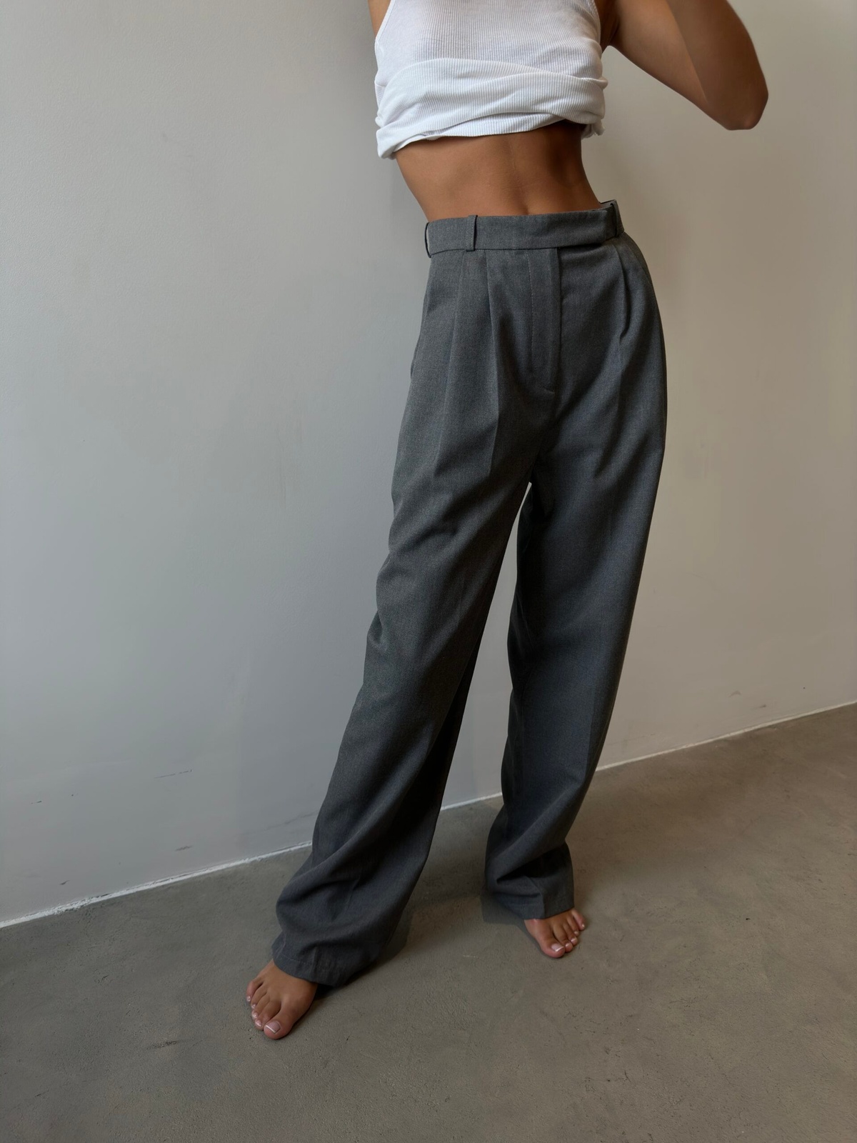 High Waist Straight Cut Pants