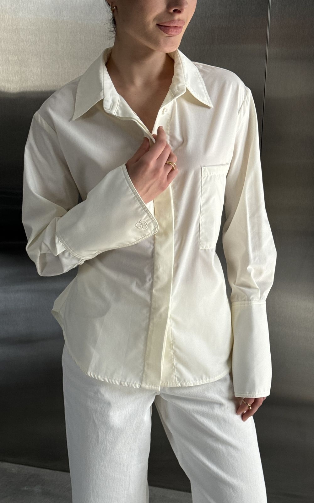 Fitted Shirt with Decorative Tie Belt