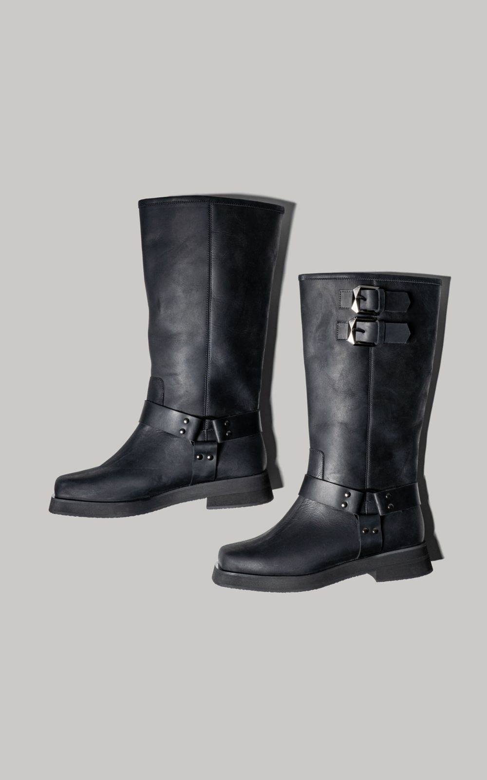 Vintage Leather Biker Boots