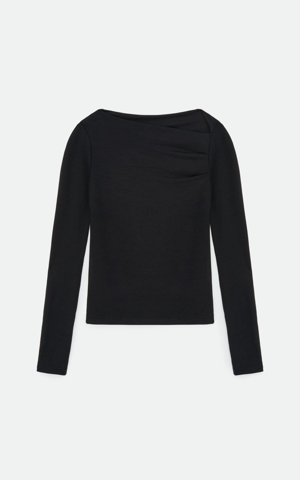 Asymmetric Neck Cotton Longsleeve