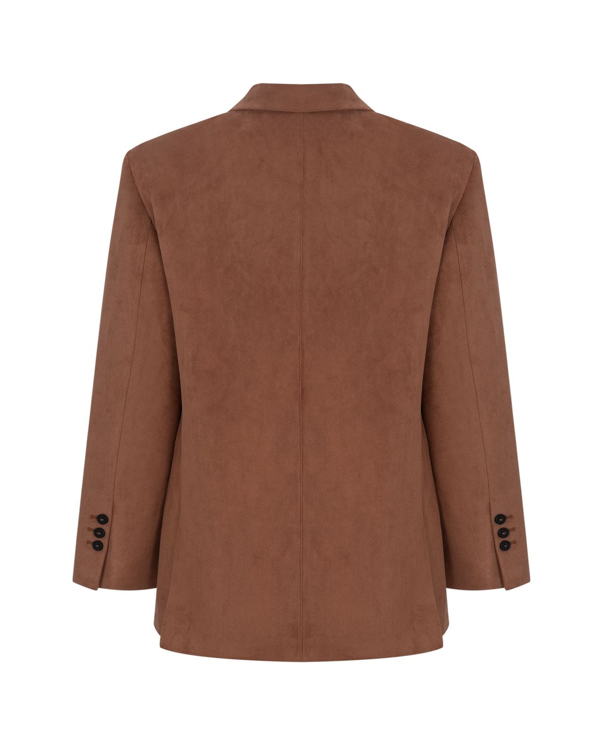 Premium Faux Suede Single-Breasted Blazer 