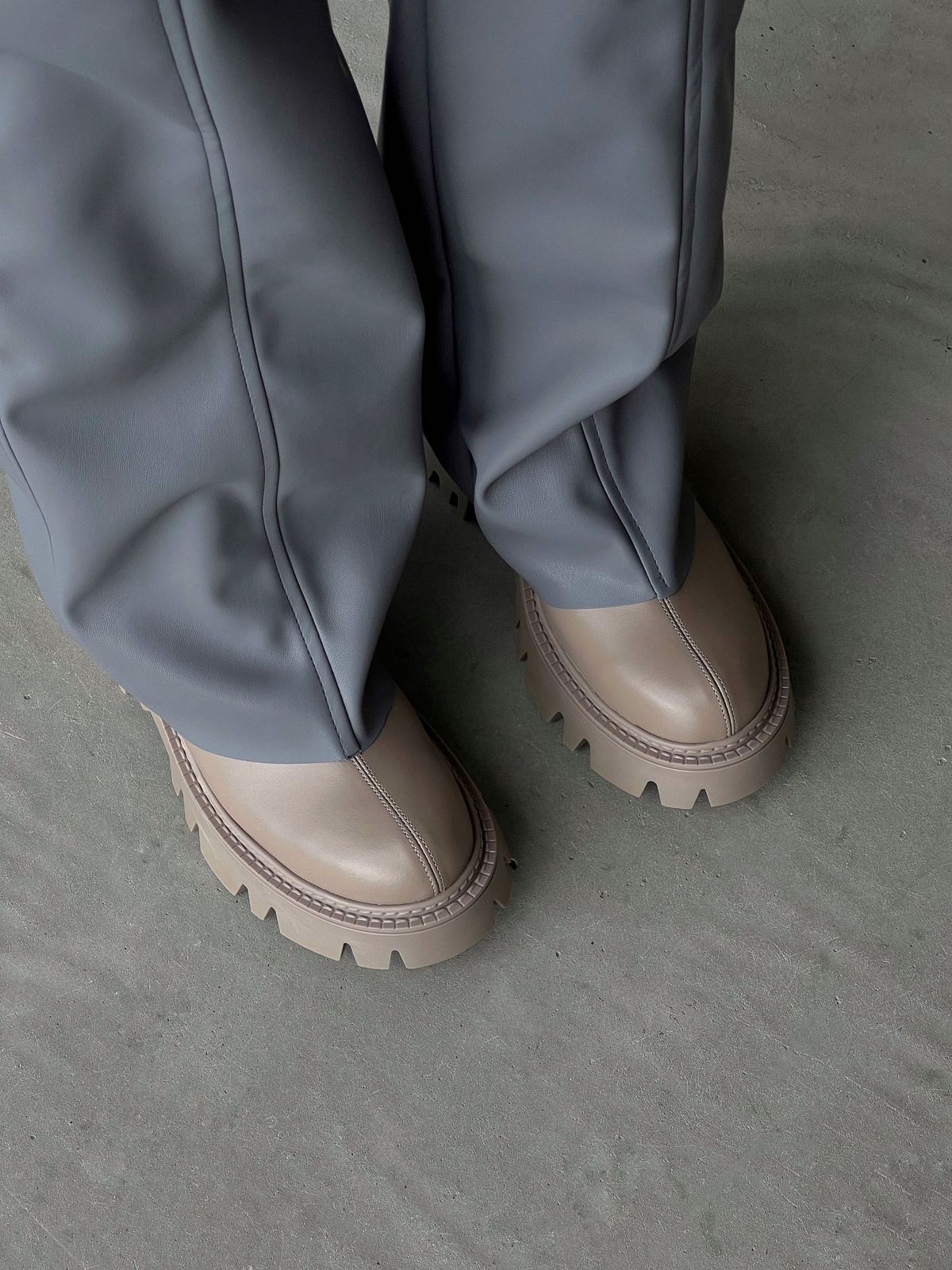 Leather Boots on Tractor Sole 