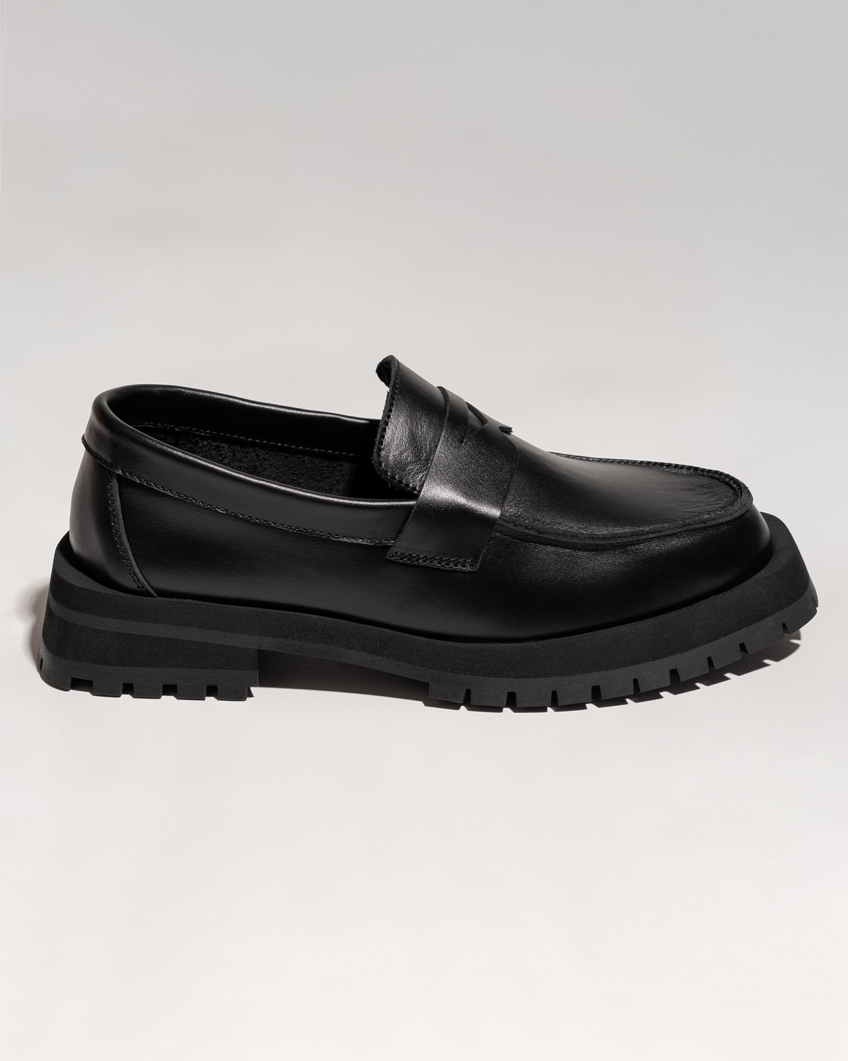 Leather Low Heel Loafers