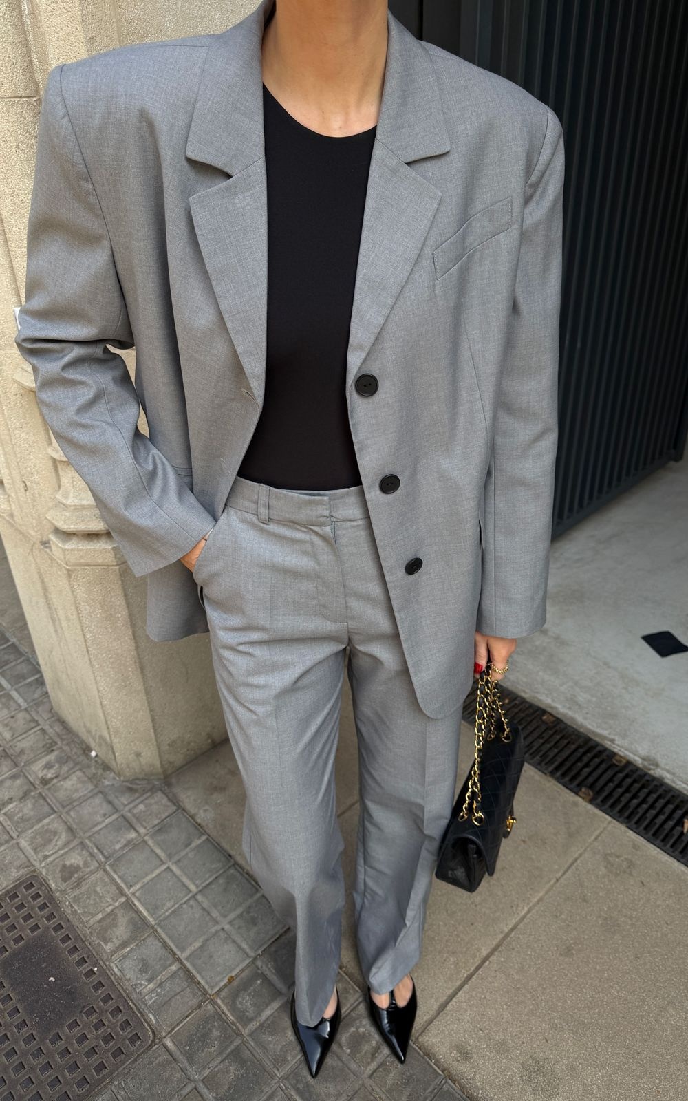 VINTAGE Straight-cut Three-button Blazer