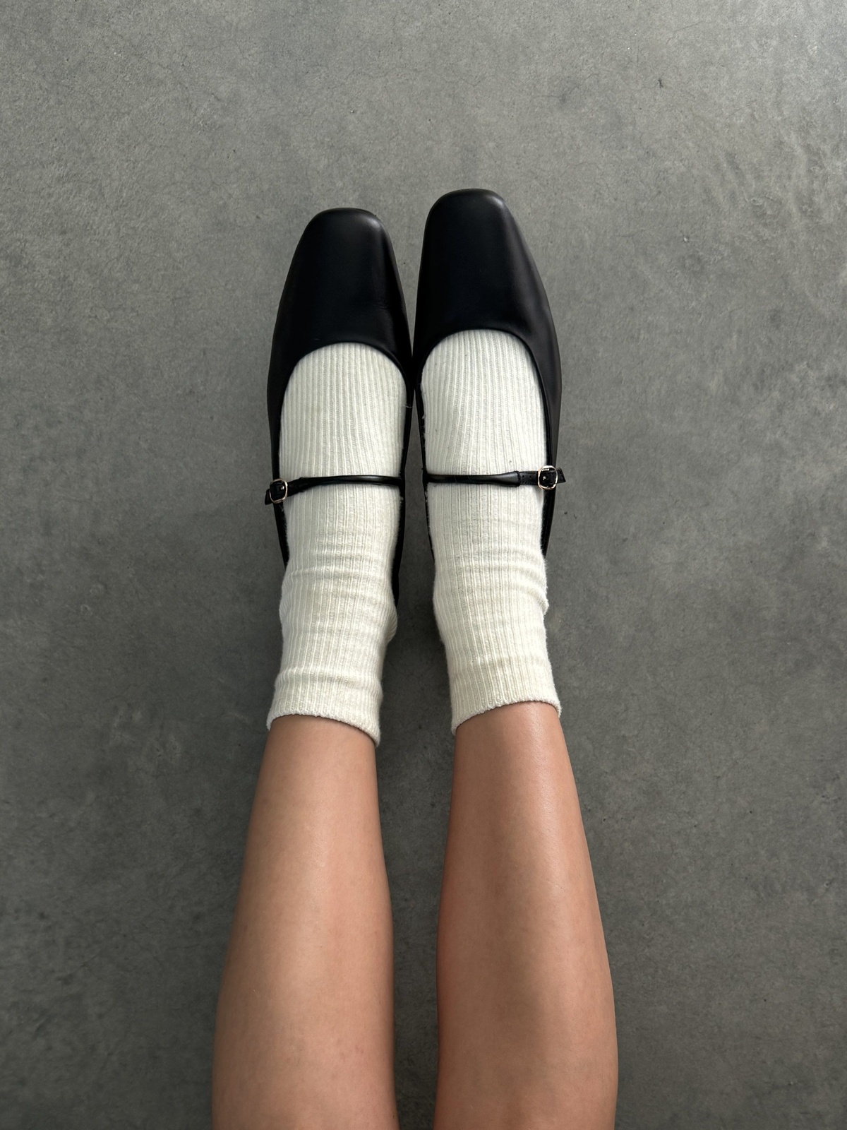 MARY JANE Leather Ballet Flats 