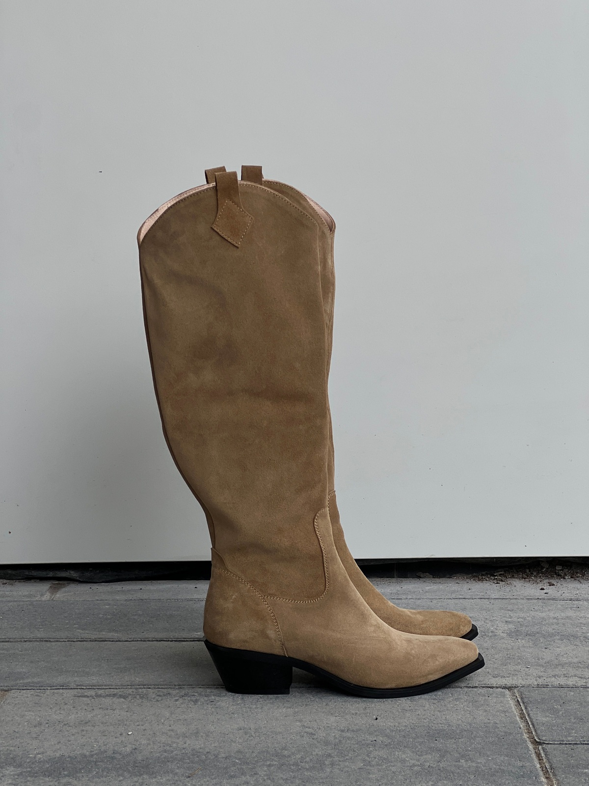 Suede Knee-High Cowboy Boots