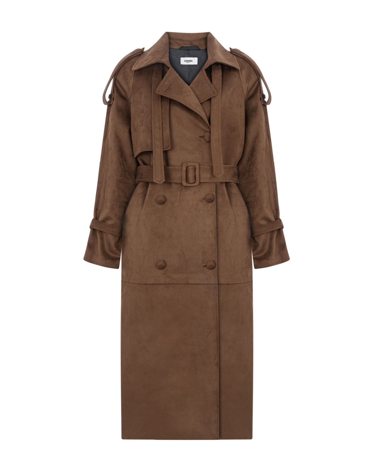 Premium Faux Suede Trench Coat