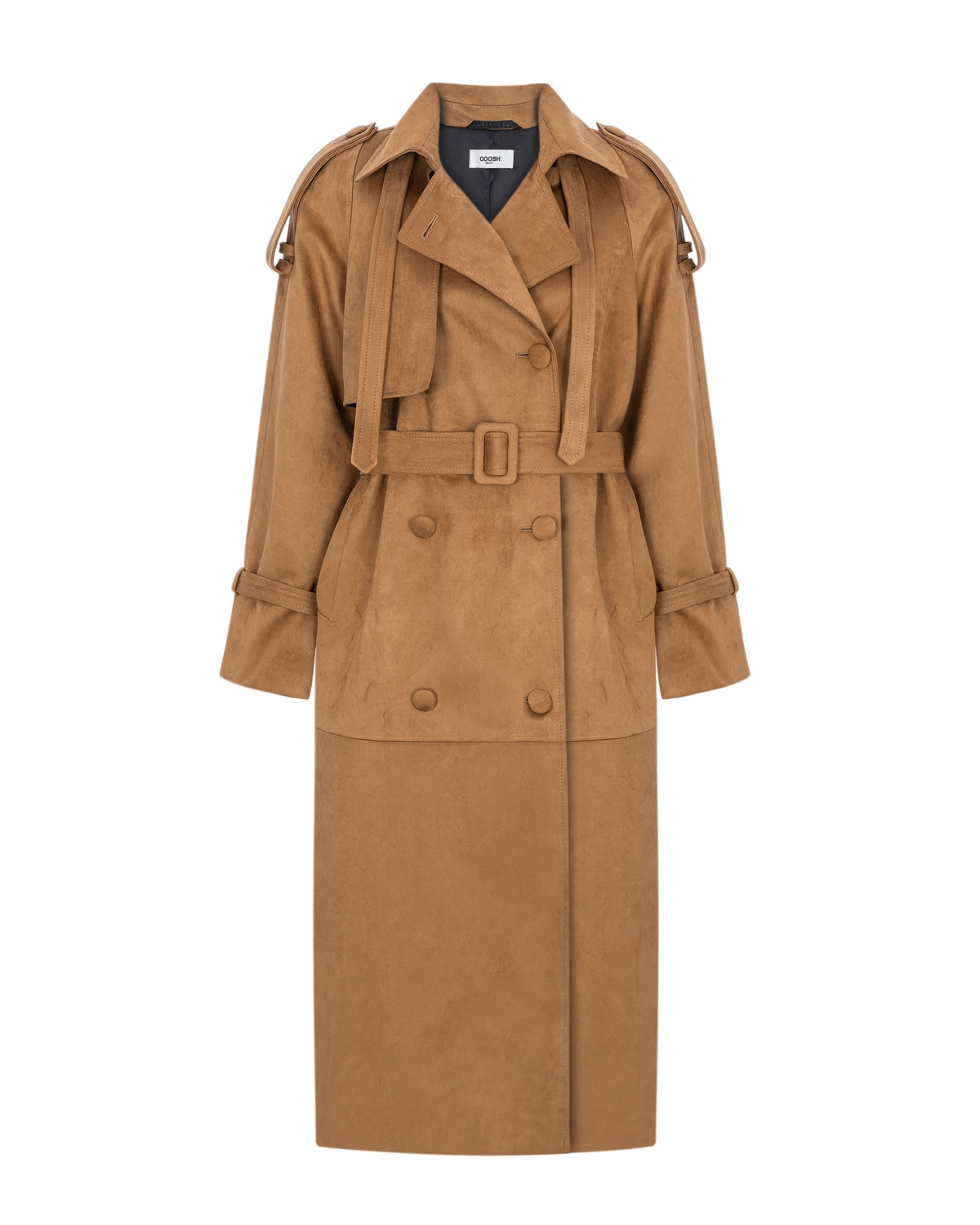 Premium Faux Suede Trench Coat