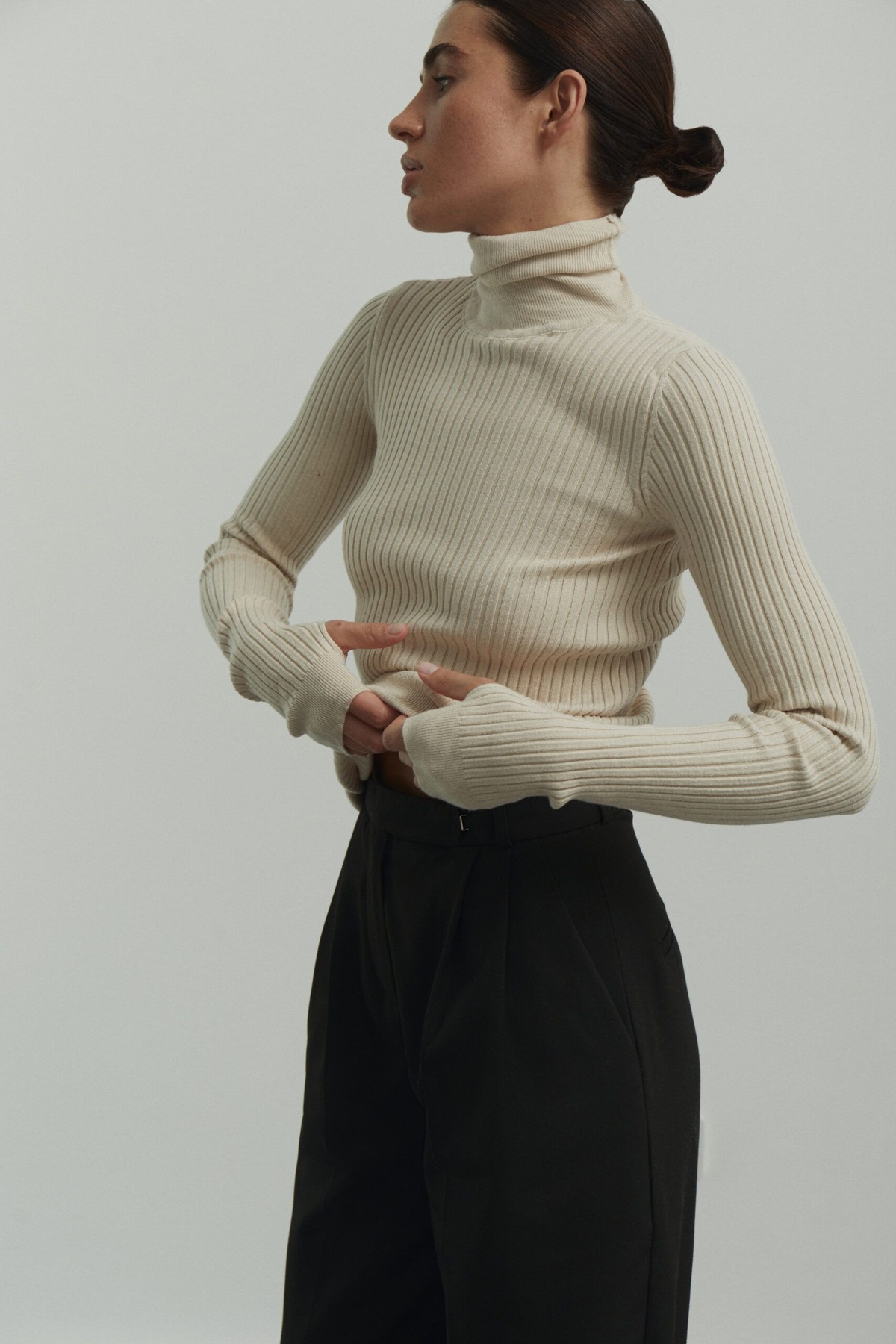 Turtleneck with Finger Cutout