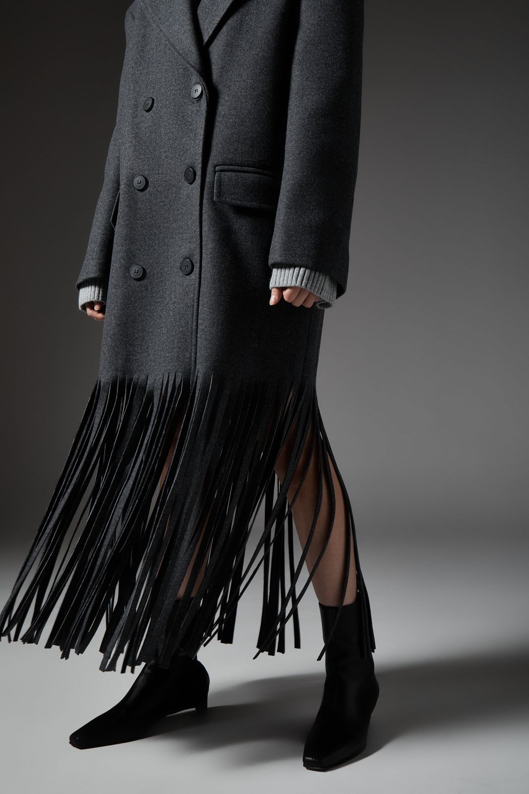 Oversized Woolen SHAY Coat with Fringe