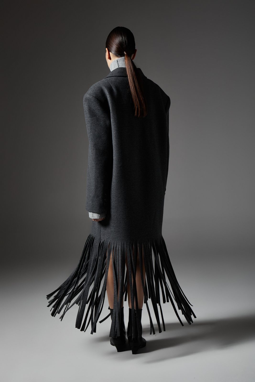 Oversized Woolen SHAY Coat with Fringe