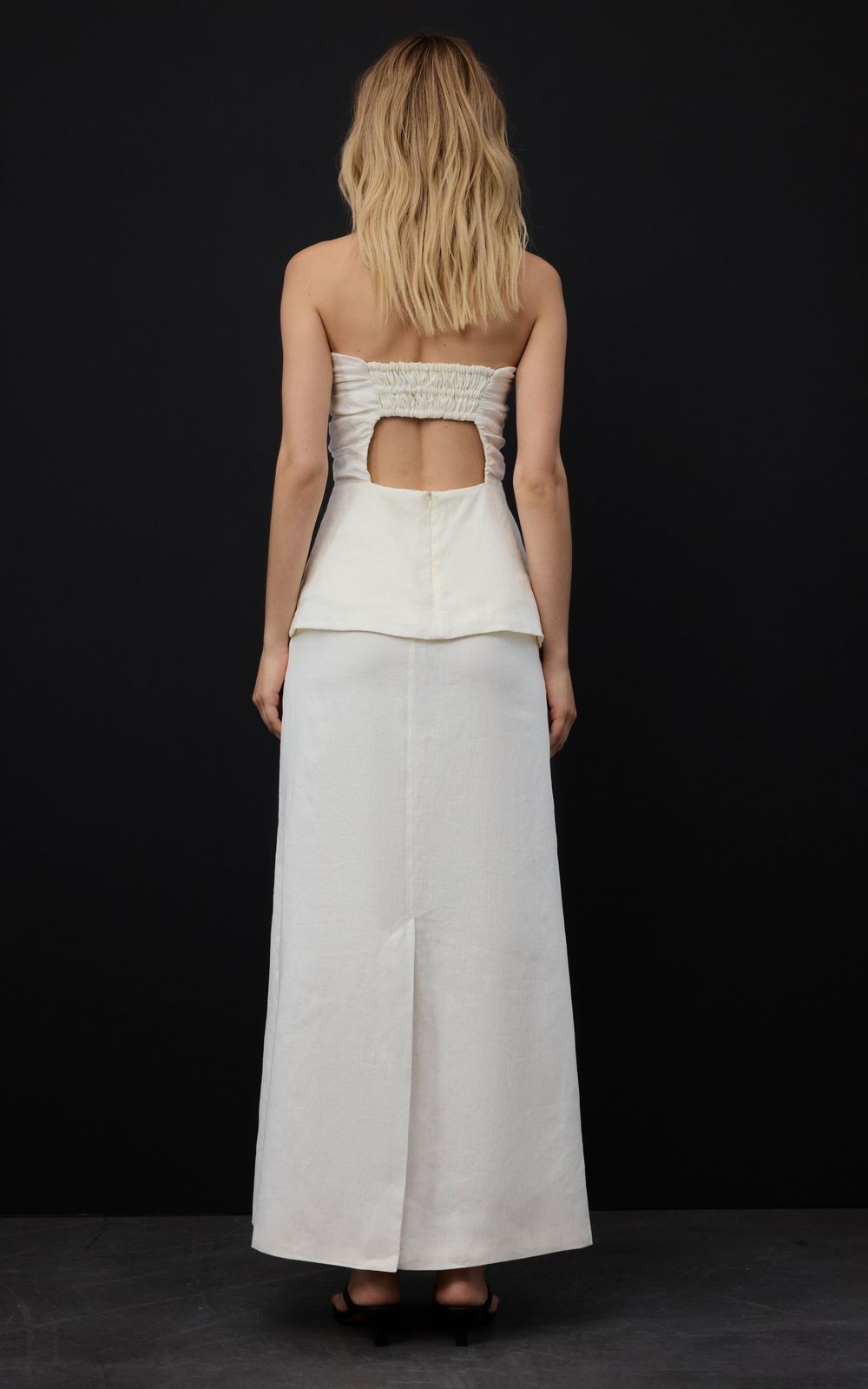 Shirred Hemp Bandeau Top